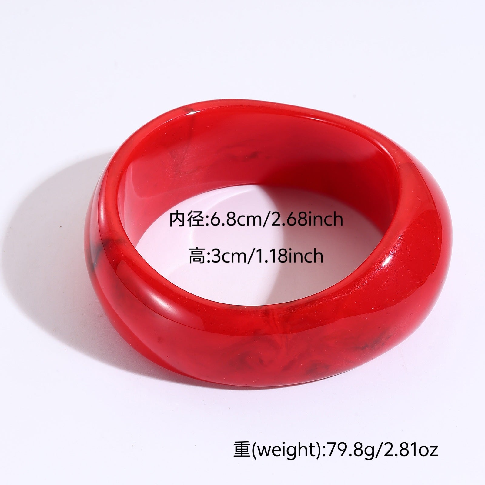Wholesale Wide Oval Translucent Resin Bracelet Retro Style Jewelry Accessory for Everyday Wear