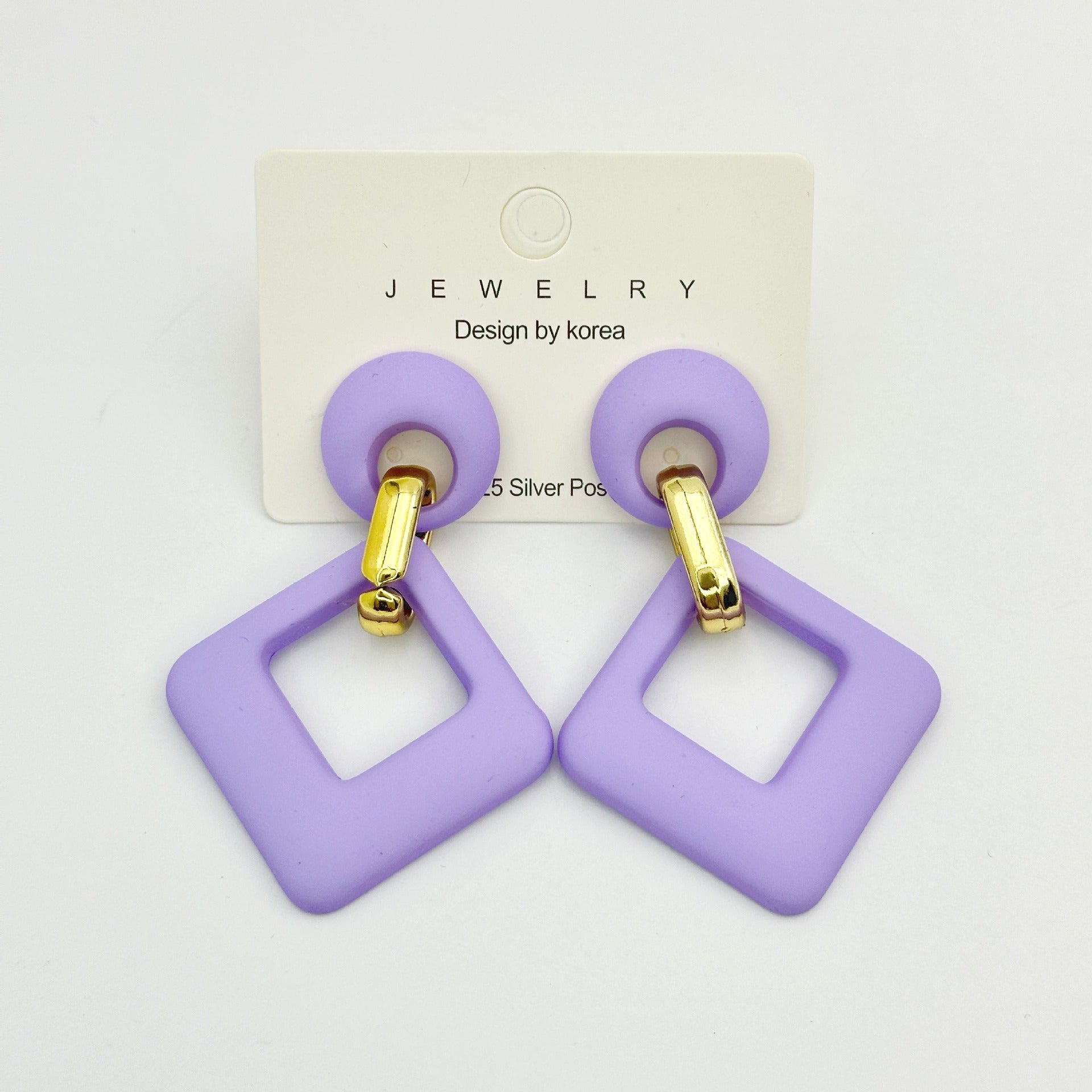 Wholesale acrylic earrings 12 color hand-felt paint diamond Macaron matte female earrings