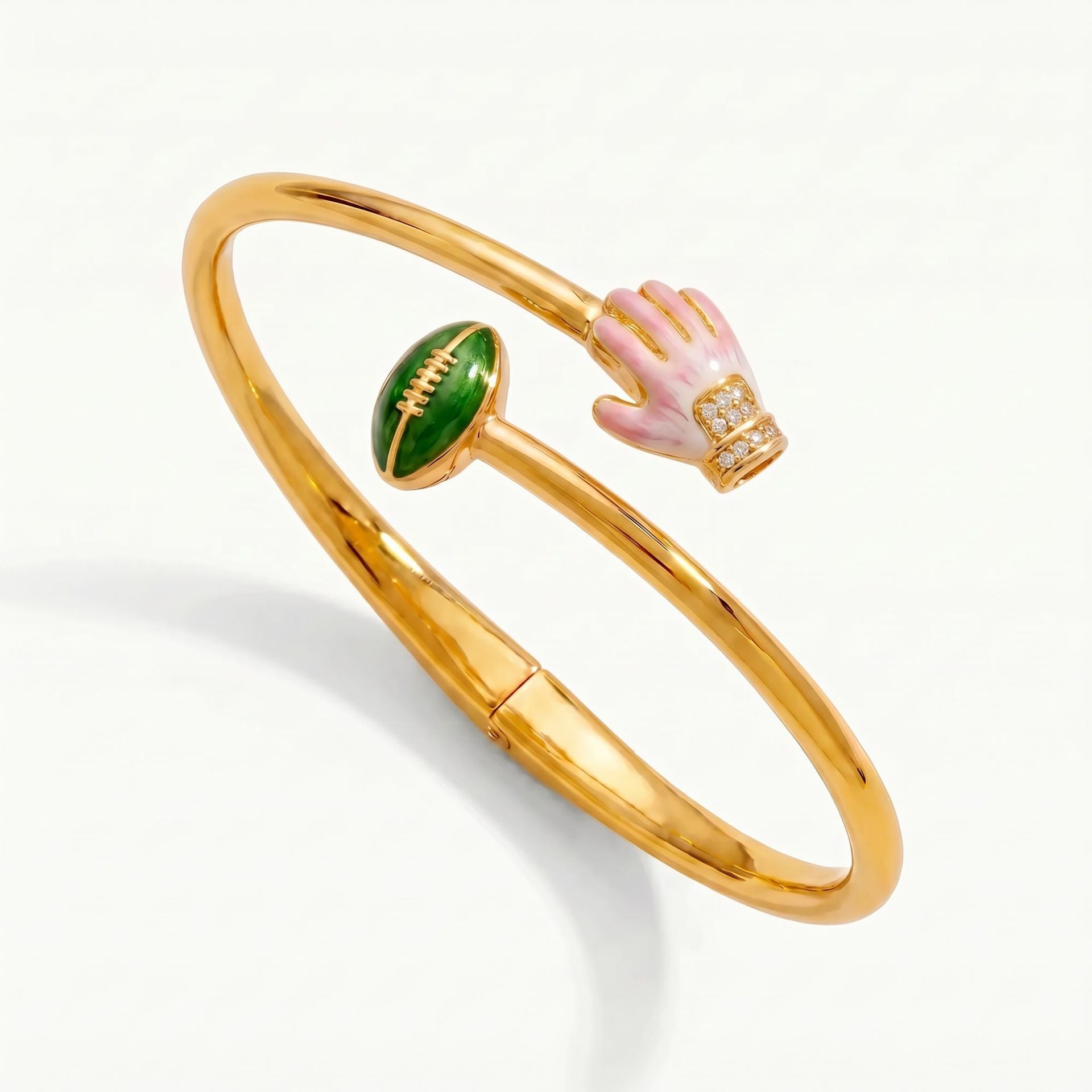 Wholesale Trendy Tennis Racket Bracelet Ring Set Stainless Steel Gold Inlay Boutique Resale Jewelry