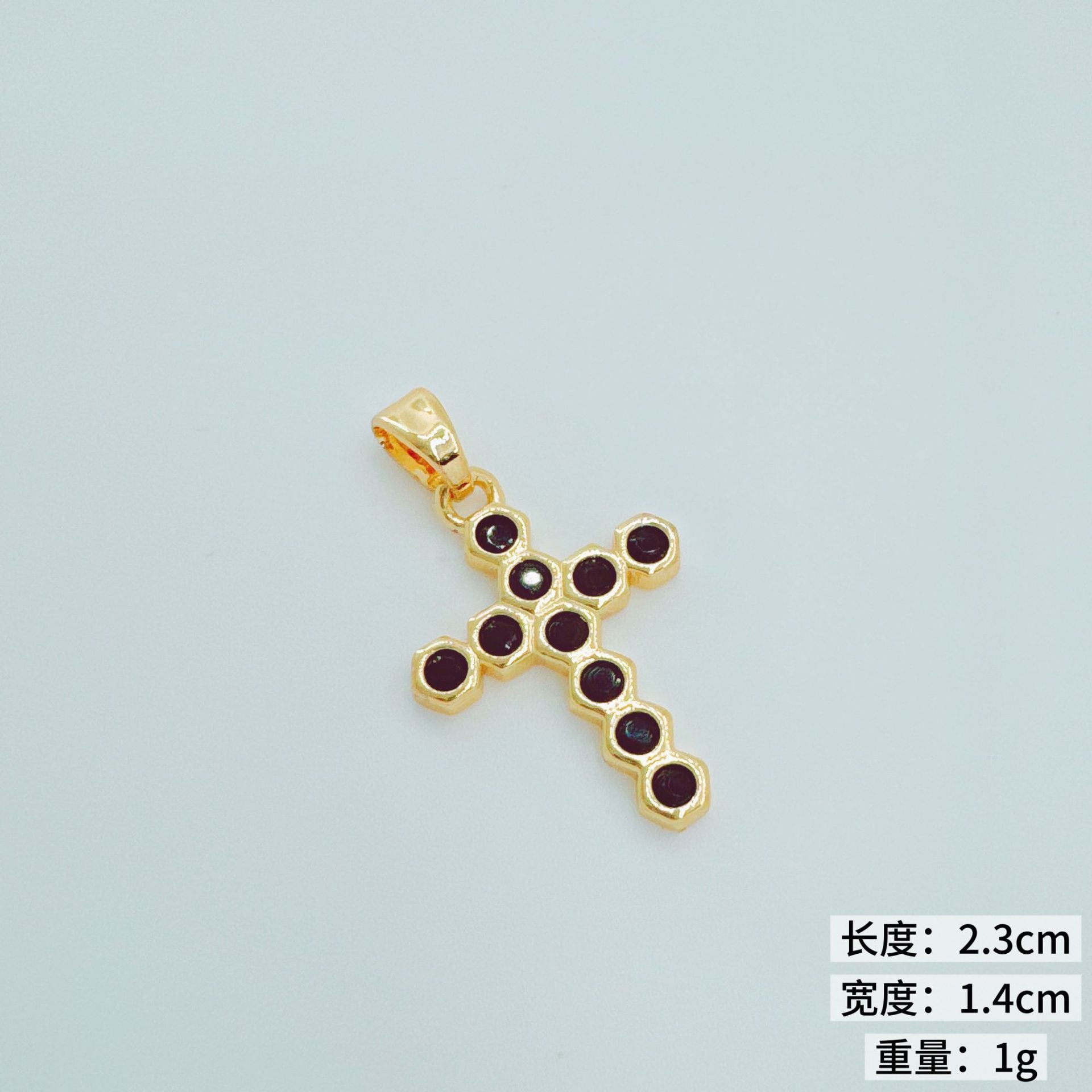 Wholesale Fashion Cross Pendant,  Copper Plated Gold,  European Style Jewelry Accessory for Daily Wear