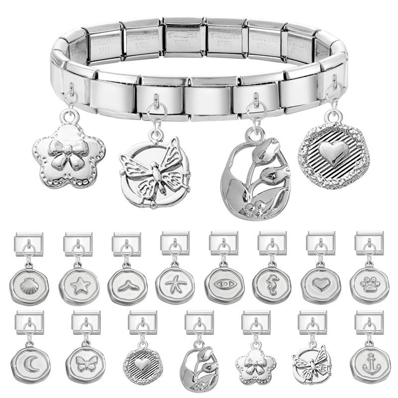 Wholesale  Italian Charm Bracelet 9mm DIY  Creative Stainless Steel Composable Bracelet