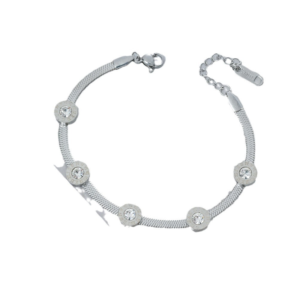 Wholesale Titanium Steel Double Layer Zircon Bracelet Fashion Accessory for Everyday Wear