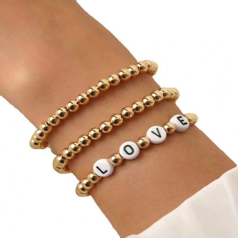 Wholesale Golden letters Mother' s Day bracelet