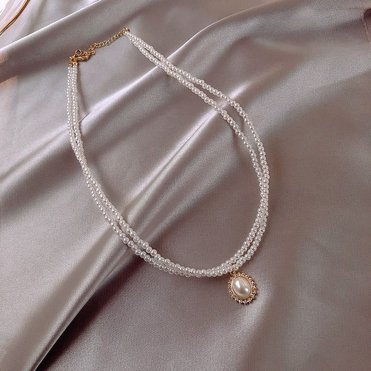 Wholesale  Double Layer Pearl Necklace