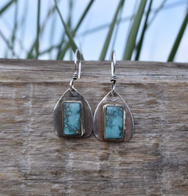 Wholesale Geometric Lock Turquoise Earrings
