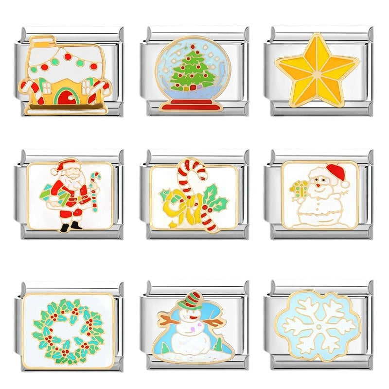 Wholesale Italian Charm Bracelet 9mm DIY Splicing Christmas Stainless Steel Composable Bracelet