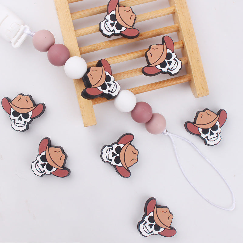 Wholesale 5pcs Straw Hat Skeleton Silicone Beads Focal Beads DIY Bead Accessories ACC-BDS-GuangTian047