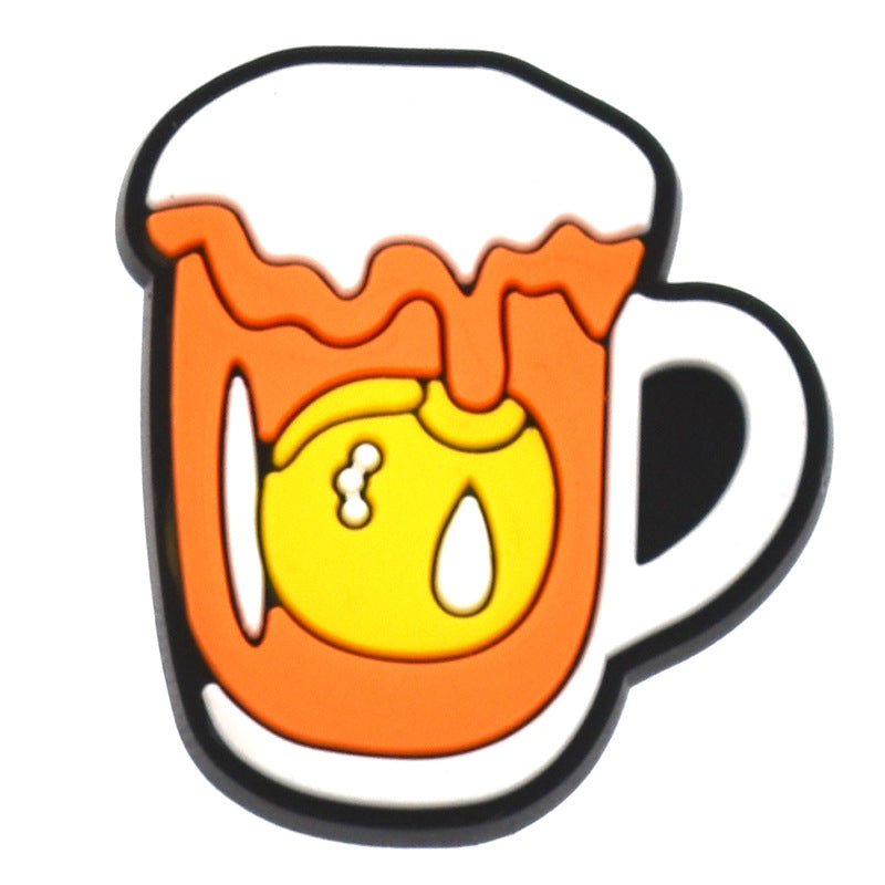 Wholesale Random 100pcs beer  PVC Soft Rubber Shoe Buckle Decoration