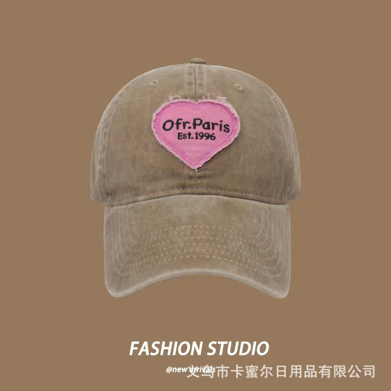 Wholesale Retro Cotton Love Heart Hat Soft Top Baseball Cap ACC-HT-KME007