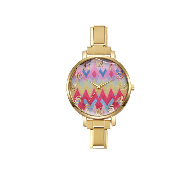 Wholesale Foreign Trade Colorful Bohemian Style Italian Modular Watch,  Ins-Style Stainless Steel Watch,  Women' s Dial Student Quartz Watch