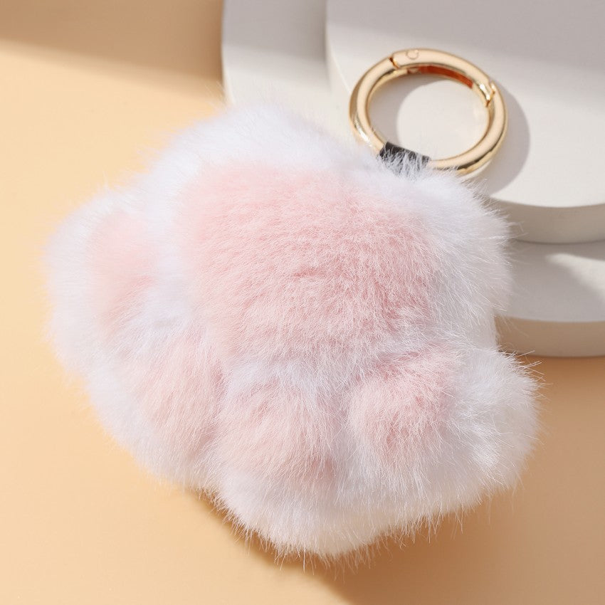 Wholesale Cute Kitten Paw Plush Keychains Pom Pom ACC-KC-RongR065