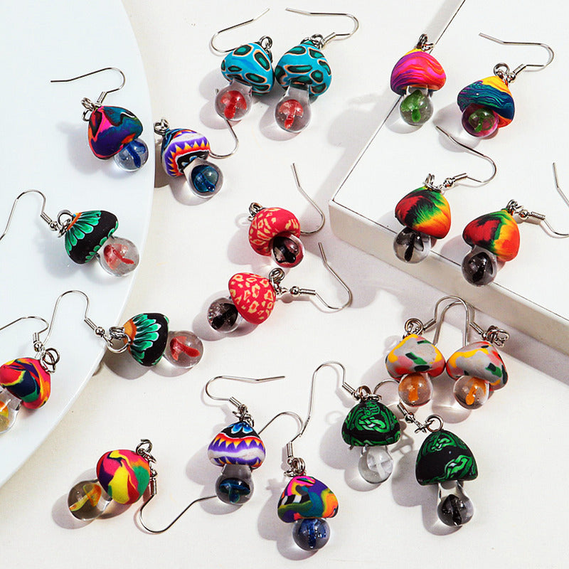 Wholesale Personalized Pastoral Style Soft  Mushroom Earrings