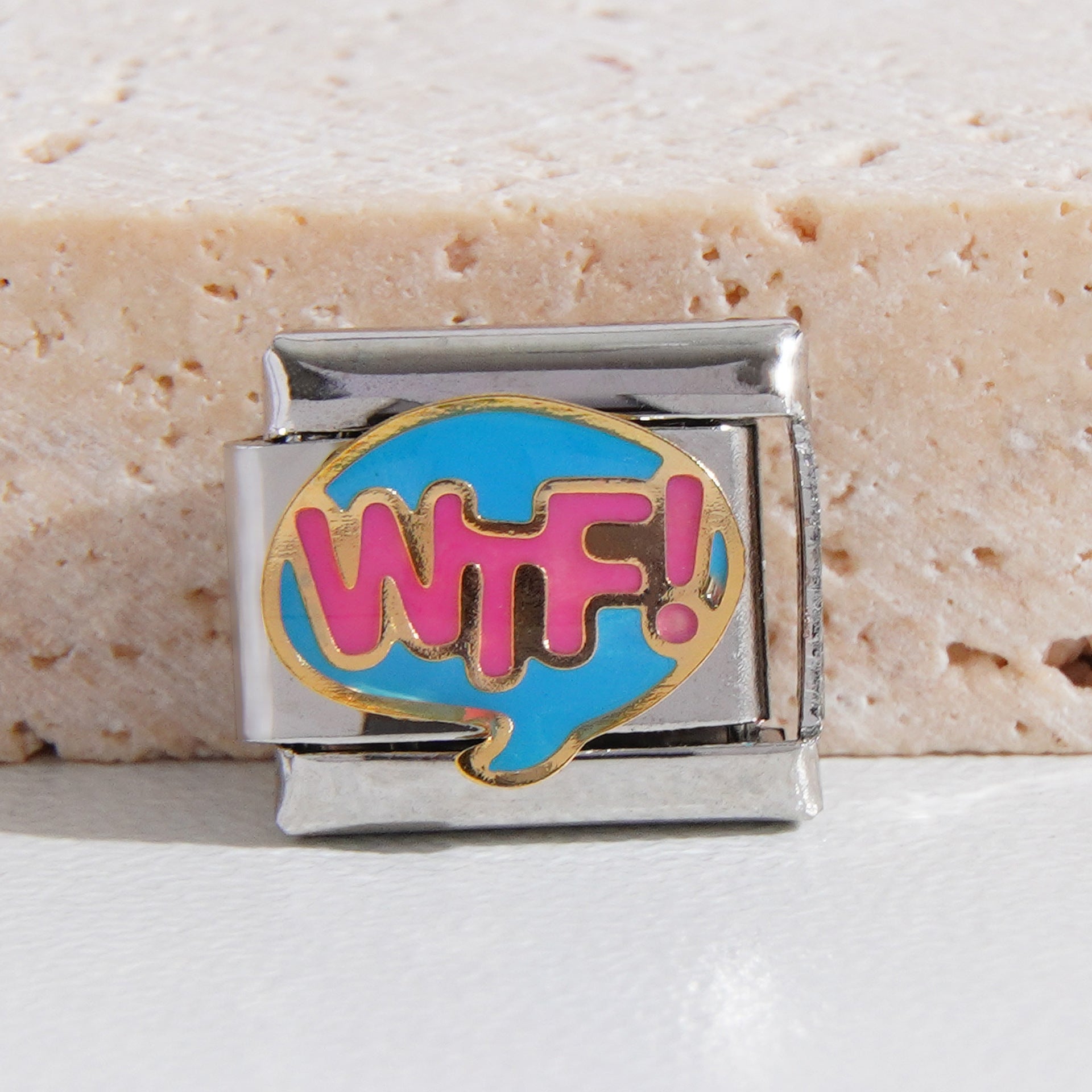 Wholesale   9mm Italian Charm Starter Bracelets DIY square Single Section Creative Stainless Steel Composable Bracelet