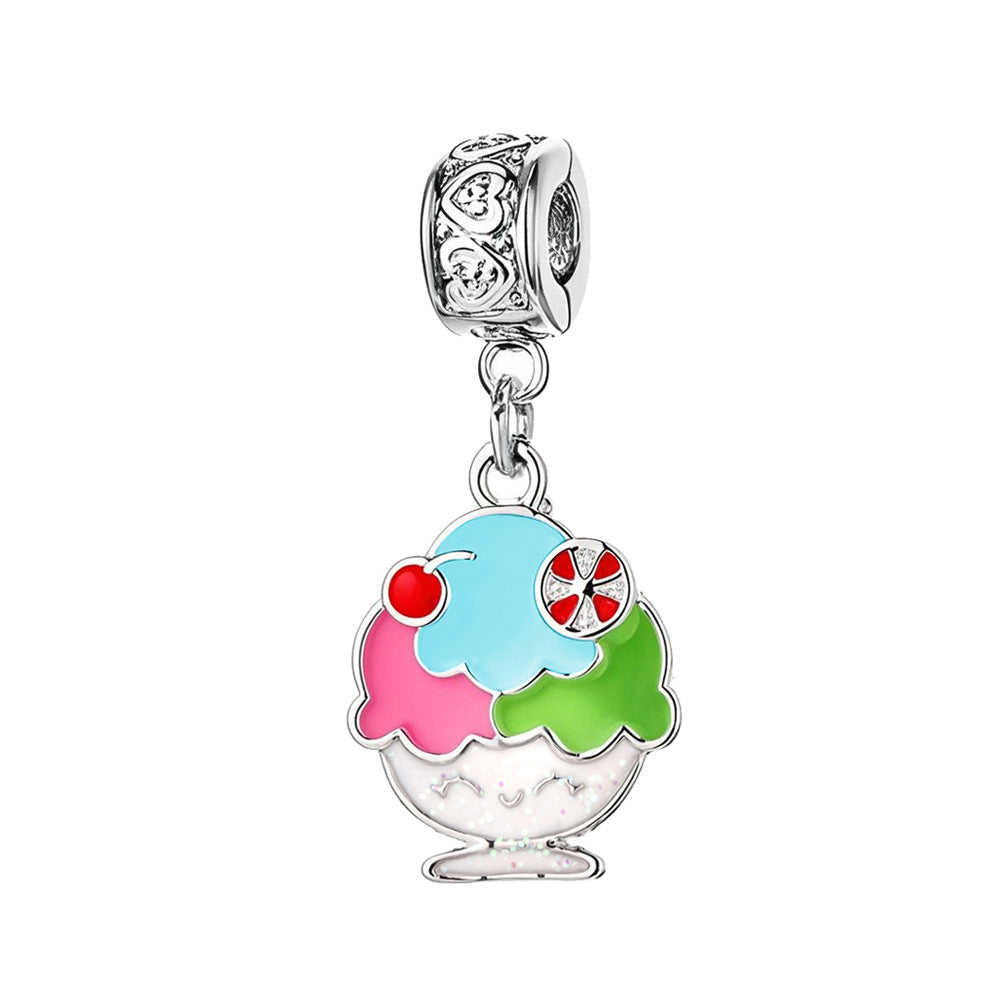 Wholesale DIY Jewelry Accessories Alloy Oil Dripping Holiday Style Pizza Donut Charms