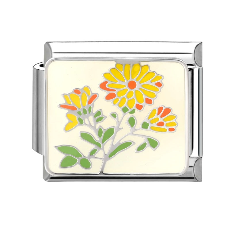 Wholesale  Italian Magic DIY Creative Steel Base Flower Module  Handmade Craft Charms