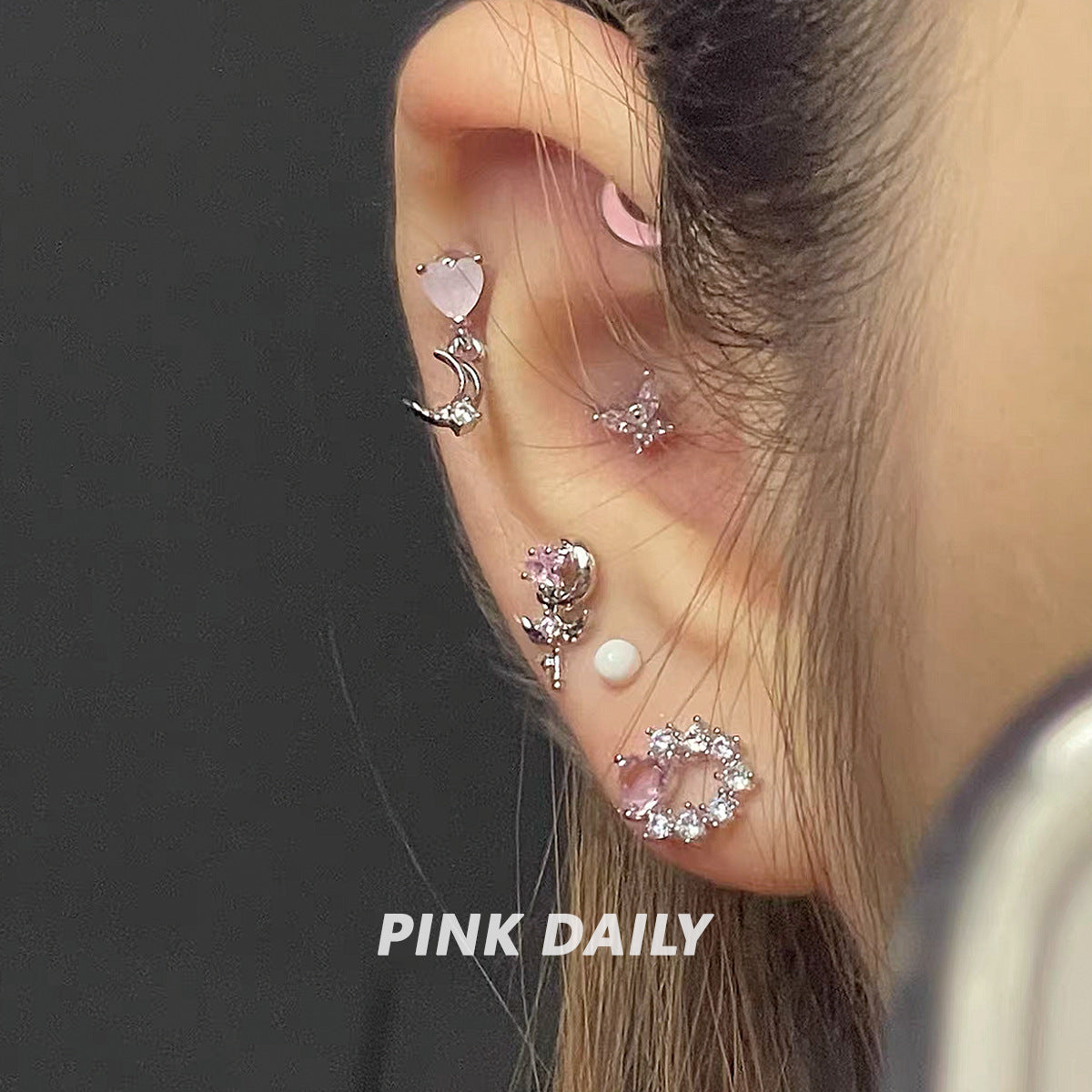 Wholesale Love Diamond Planet Titanium Steel  Earrings