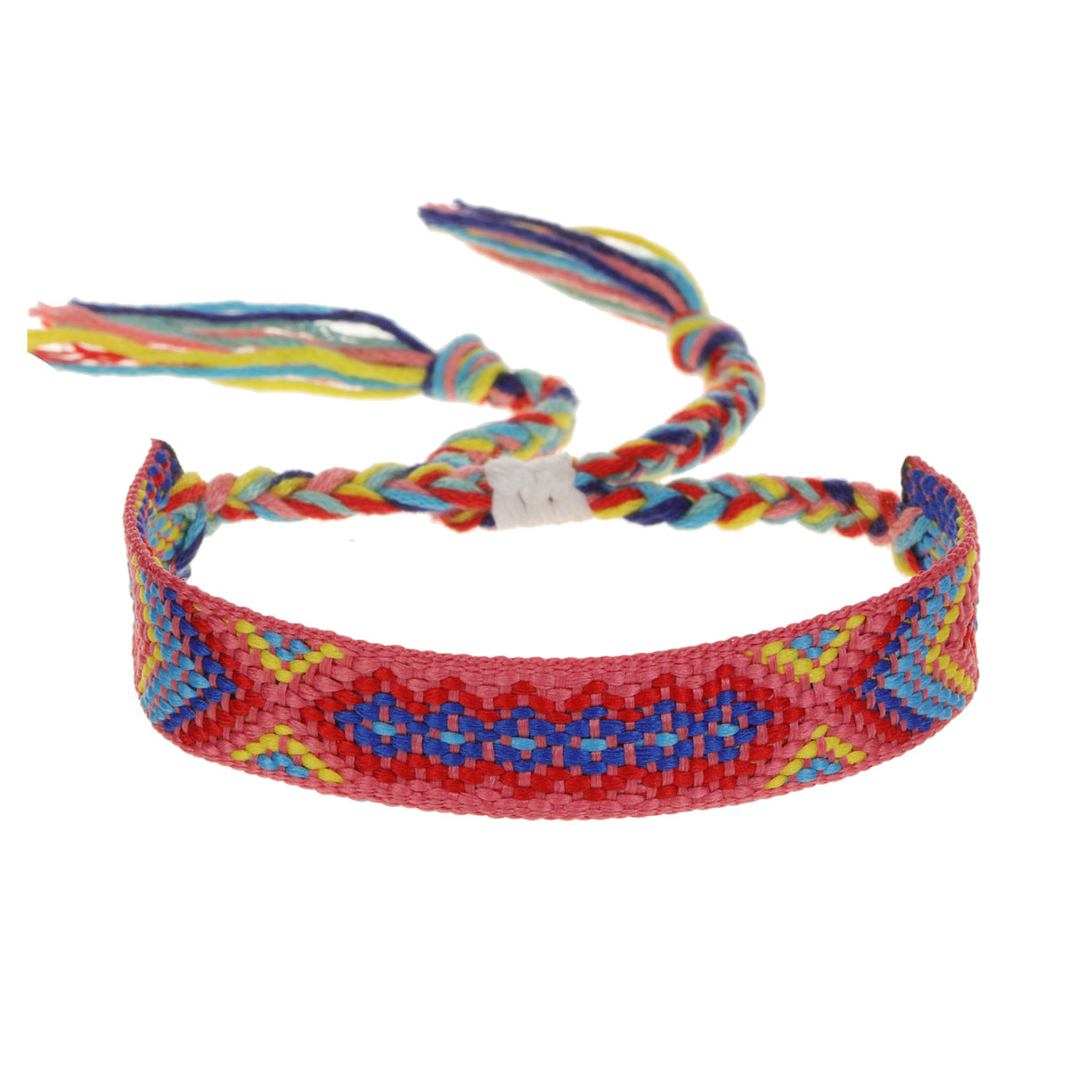 Wholesale Nepalese Style Handmade Friendship Rainbow Rope Adjustable Bracelet Jewelry Accessory Boutique Resale