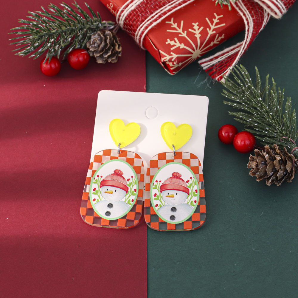 Wholesale Festive atmosphere Christmas earrings for women niche party gift acrylic earrings