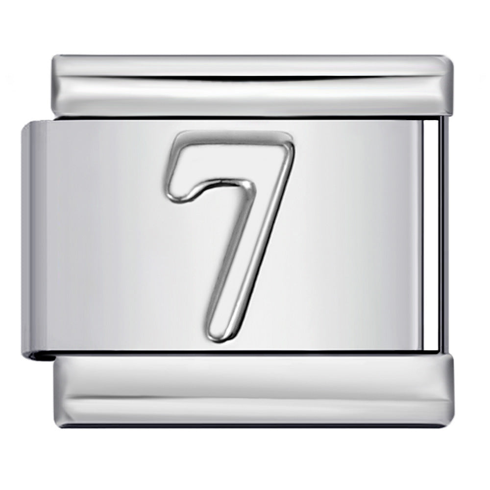 Wholesale Italian Charm Bracelet 9mm DIY Splicing Removable Arabic Numerals Stainless Steel Composable Bracelet