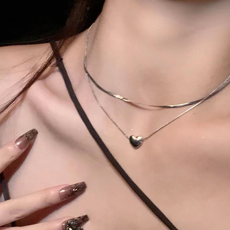 Wholesale love light luxury double clavicle necklace