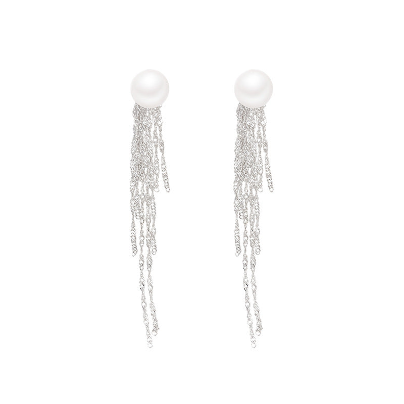 Wholesale  Pearl Tassel Earrings Light Luxury  Long Earrings