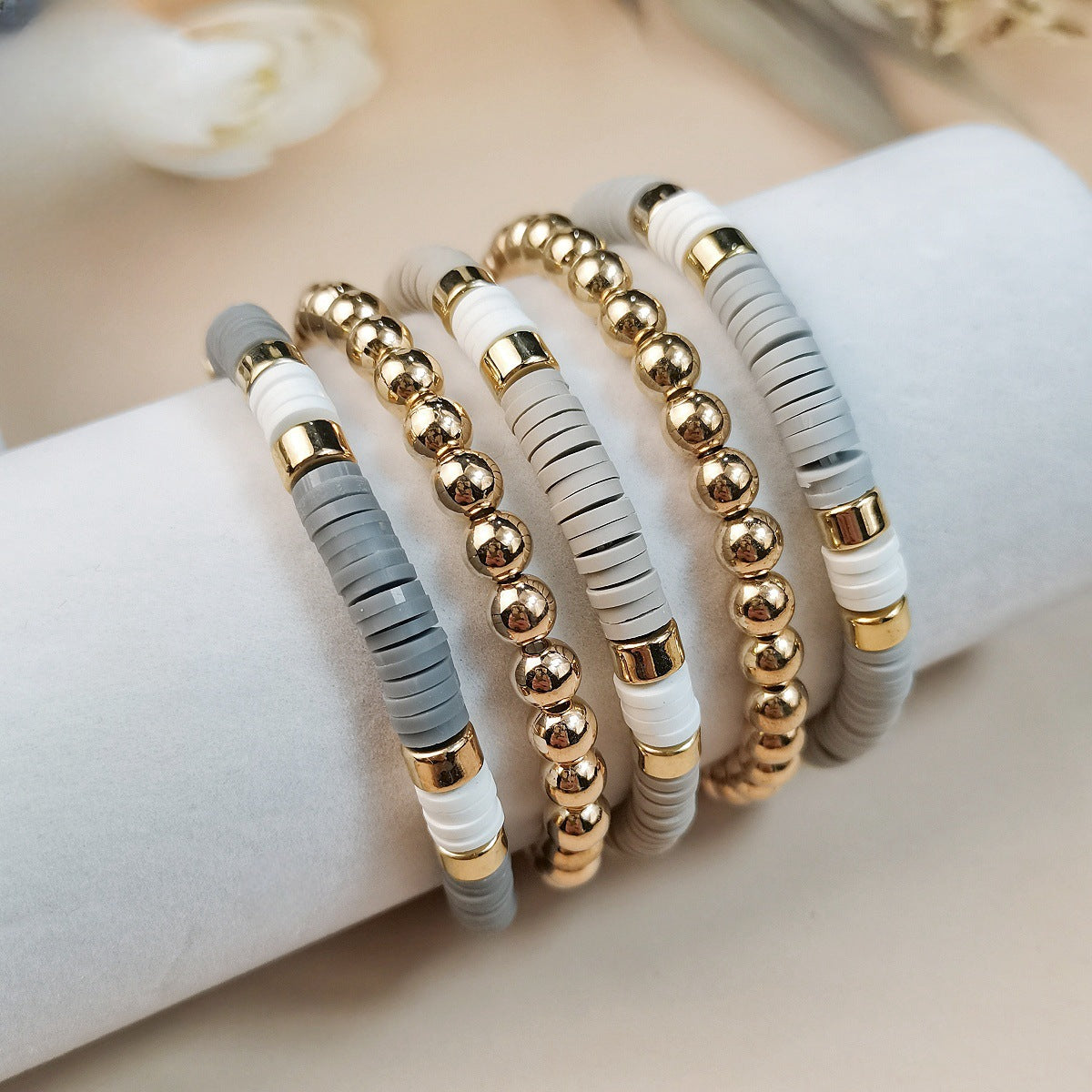 Wholesale Bohemian Retro Ethnic Style Colorful Beaded Acrylic Bracelet ACC-BT-JunJie007