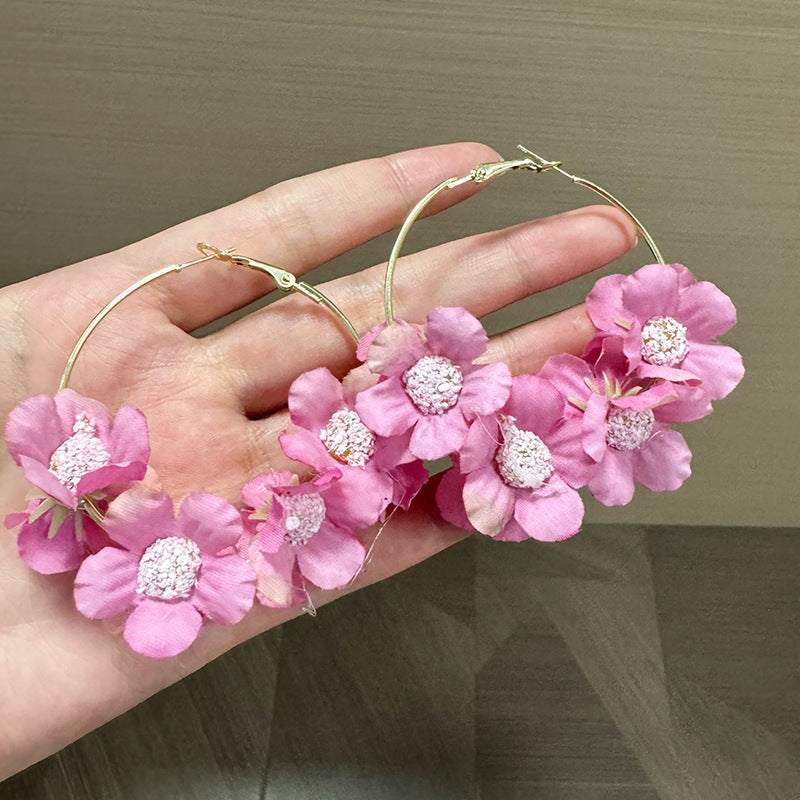 Wholesale Flower Tassel Acrylic Earrings Stylish Fashion Accessory for Boutique Resale