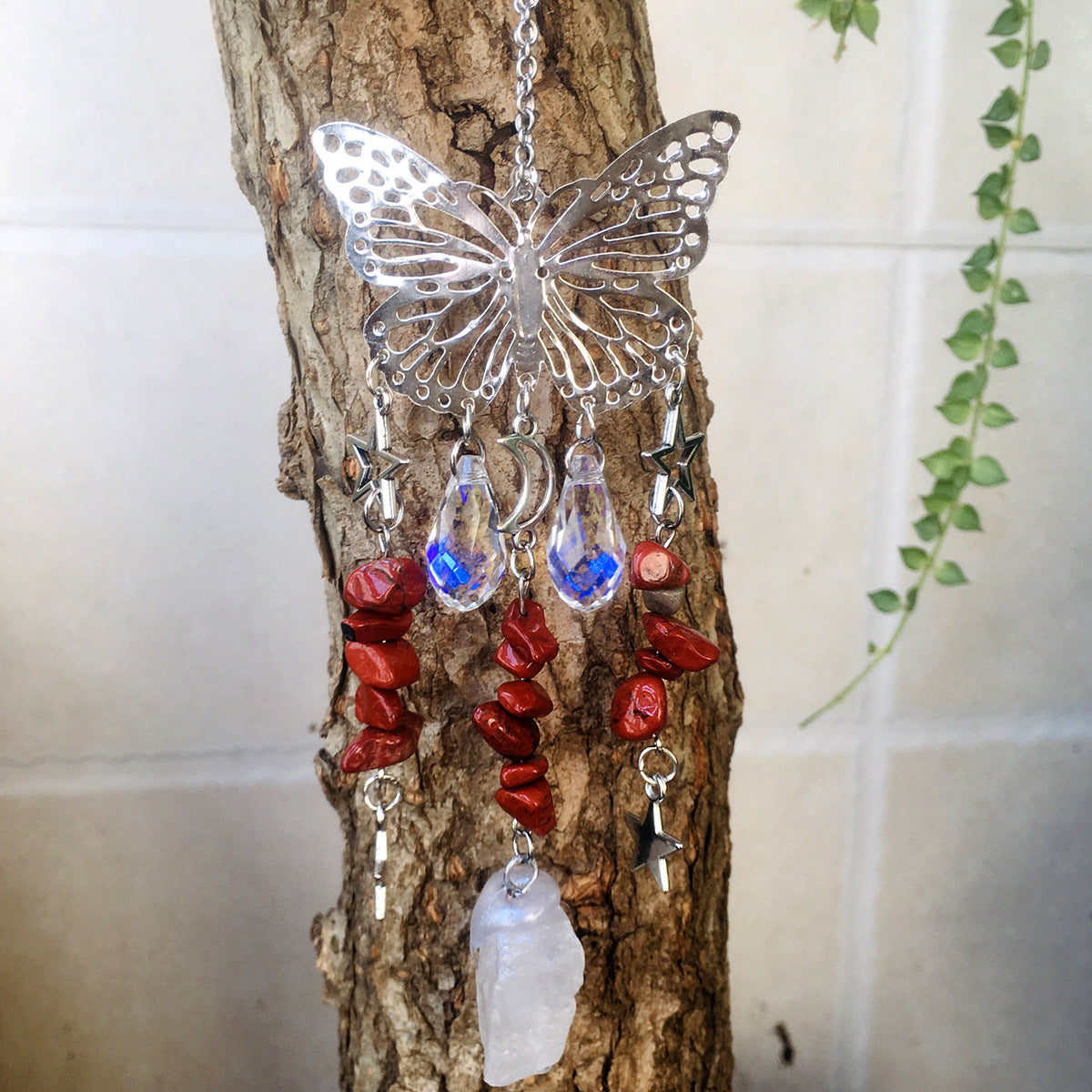 Wholesale Butterfly Energy Gravel Sun Catcher Wind Chime Crystal ACC-WS-RongGuan005