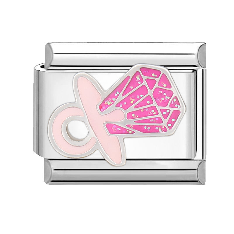 Wholesale Italian Charm Bracelet 9mm DIY Splicing Removable Pink Series Titanium Steel Composable Bracelet