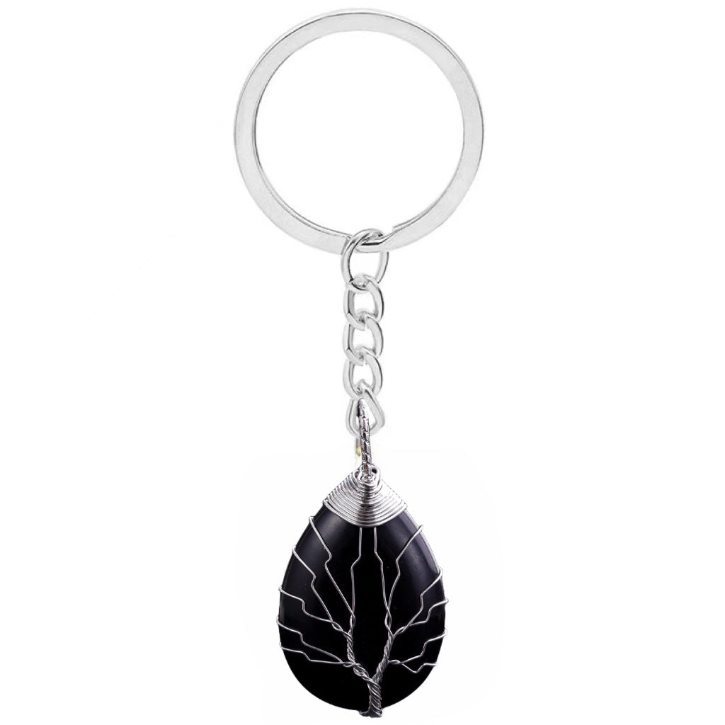 Wholesale Drop Shaped Tree of Life Handmade Wire Wrapped Metal Keychain ACC-KC-YuChan001