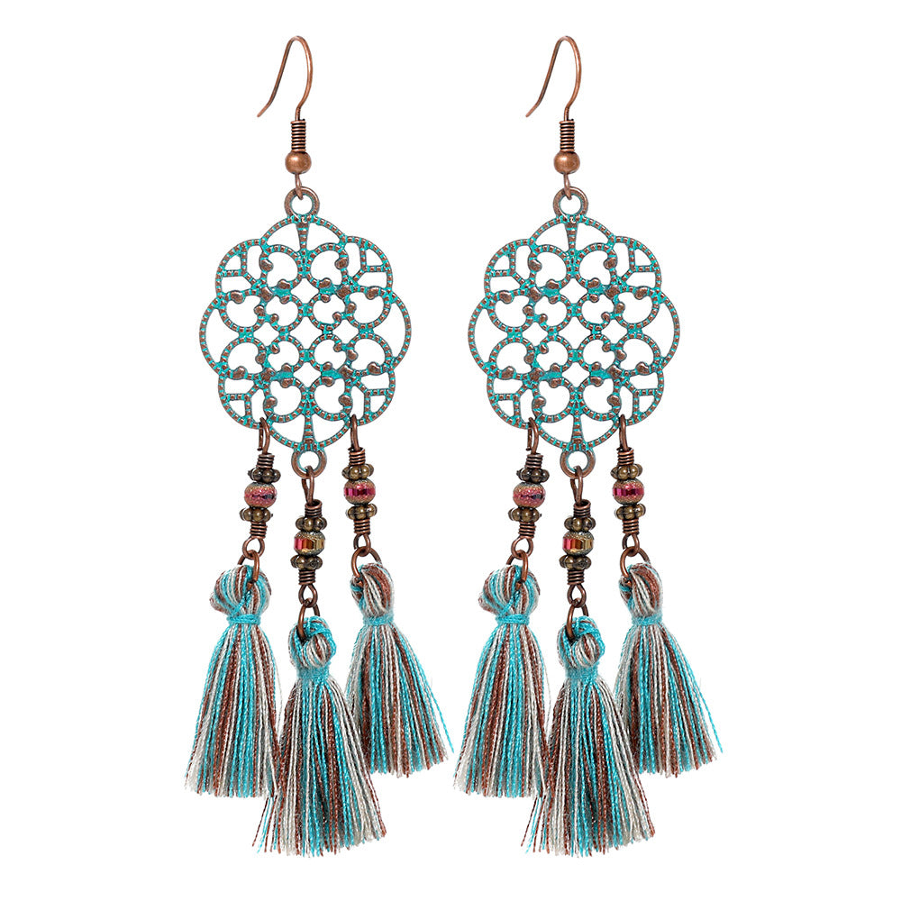 Wholesale Crystal Bohemian Tassel Earrings Vintage Style Women Jewelry Accessory for Everyday Gift
