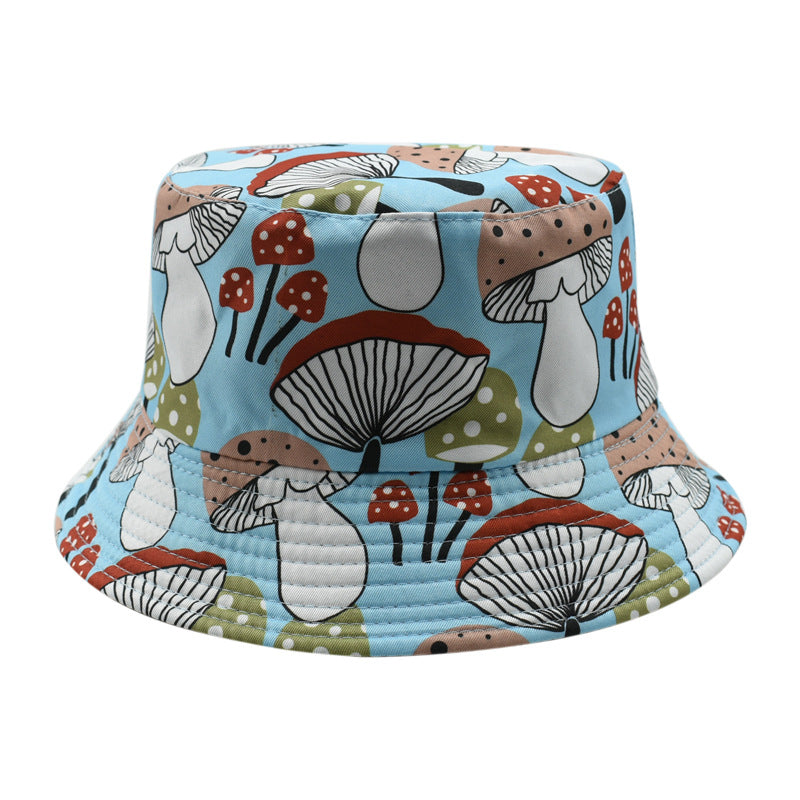 Wholesale colorful mushroom printing fisherman hat