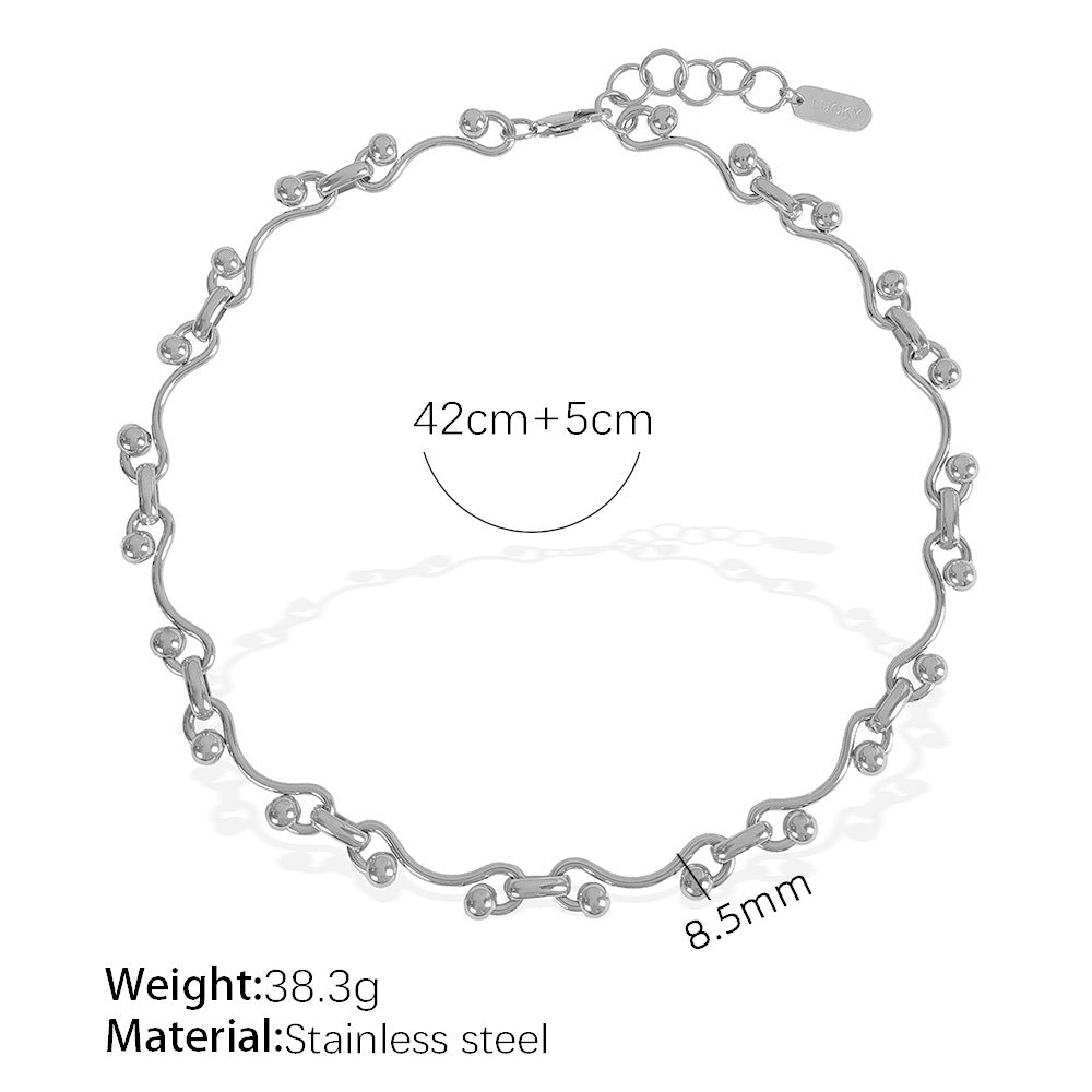 Wholesale Fashion titanium steel bracelet necklace suit gold-plated titanium steel exaggerated design all-match men' s and women' s hand ornaments
