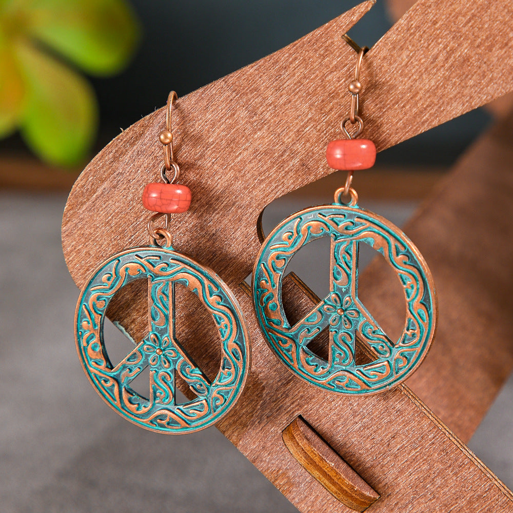 Wholesale Zinc Alloy Ethnic Bohemian Geometric Hollow Water Drop Earrings for Women Fashion Jewelry Accessory