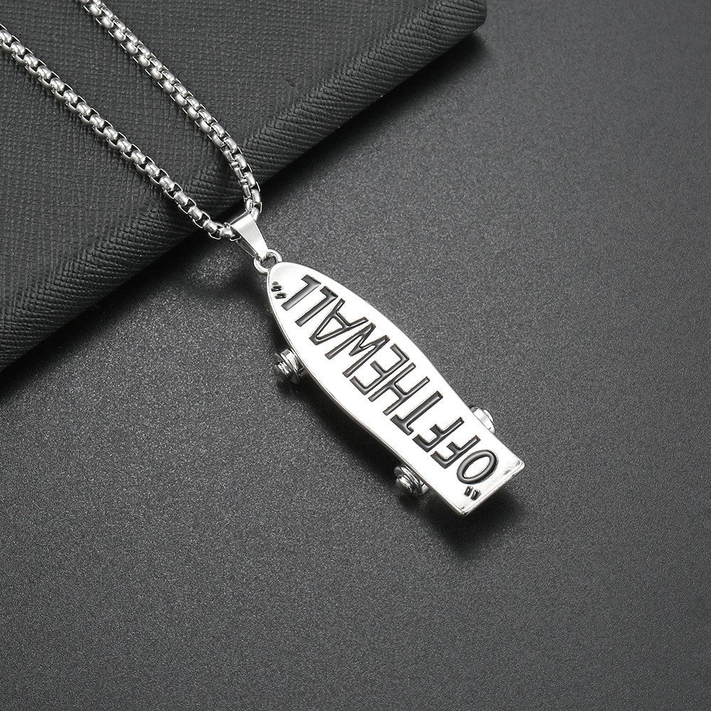 Wholesale Hip Hop Skateboard Letter Pendant Necklace Alloy Chain Fashion Jewelry Accessory Boutique Resale Gift