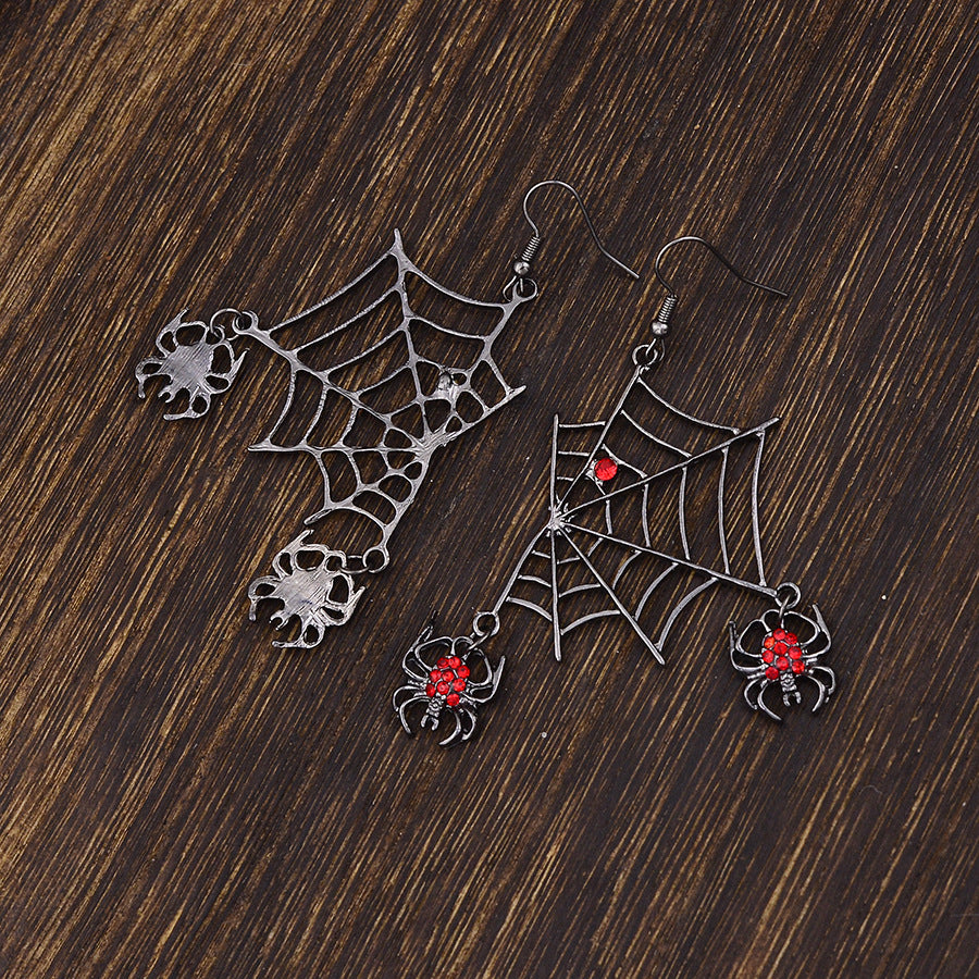 Wholesale Gothic  Web Drop Earrings For Women Gun Black Zinc Alloy  Fashion Accessory Party Gift