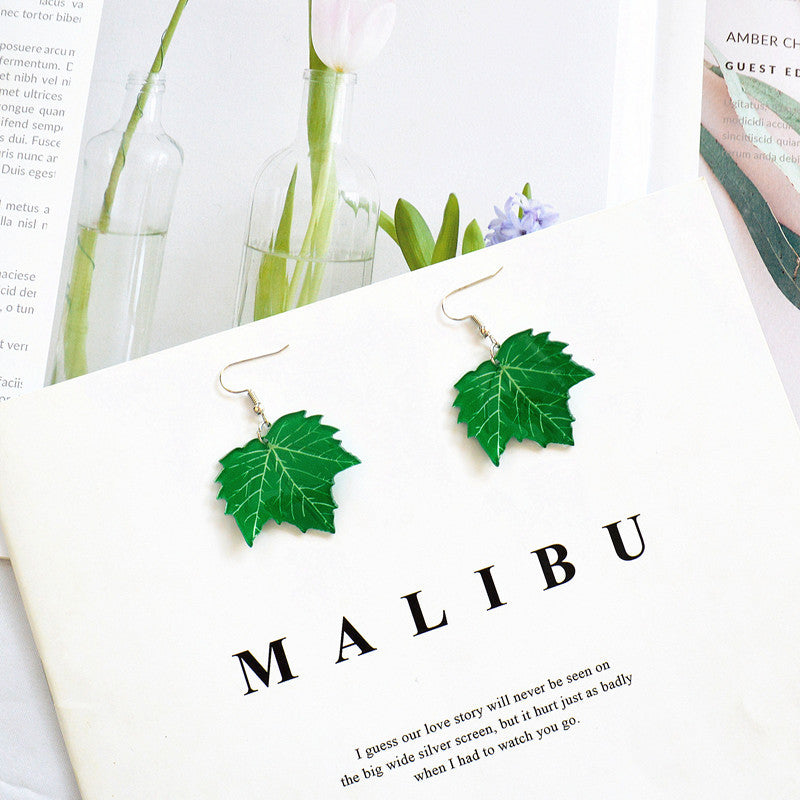 Wholesale Summer Natural Leaf Earrings Forest Style Earrings Acrylic Earrings ACC-ES-XN022