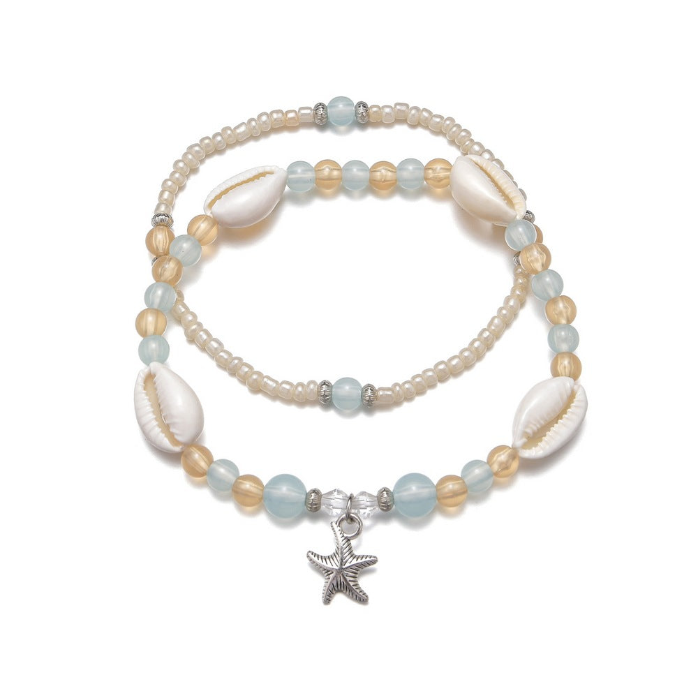 Wholesale Fashion Ocean Style Alloy Starfish Pendant  Anklet