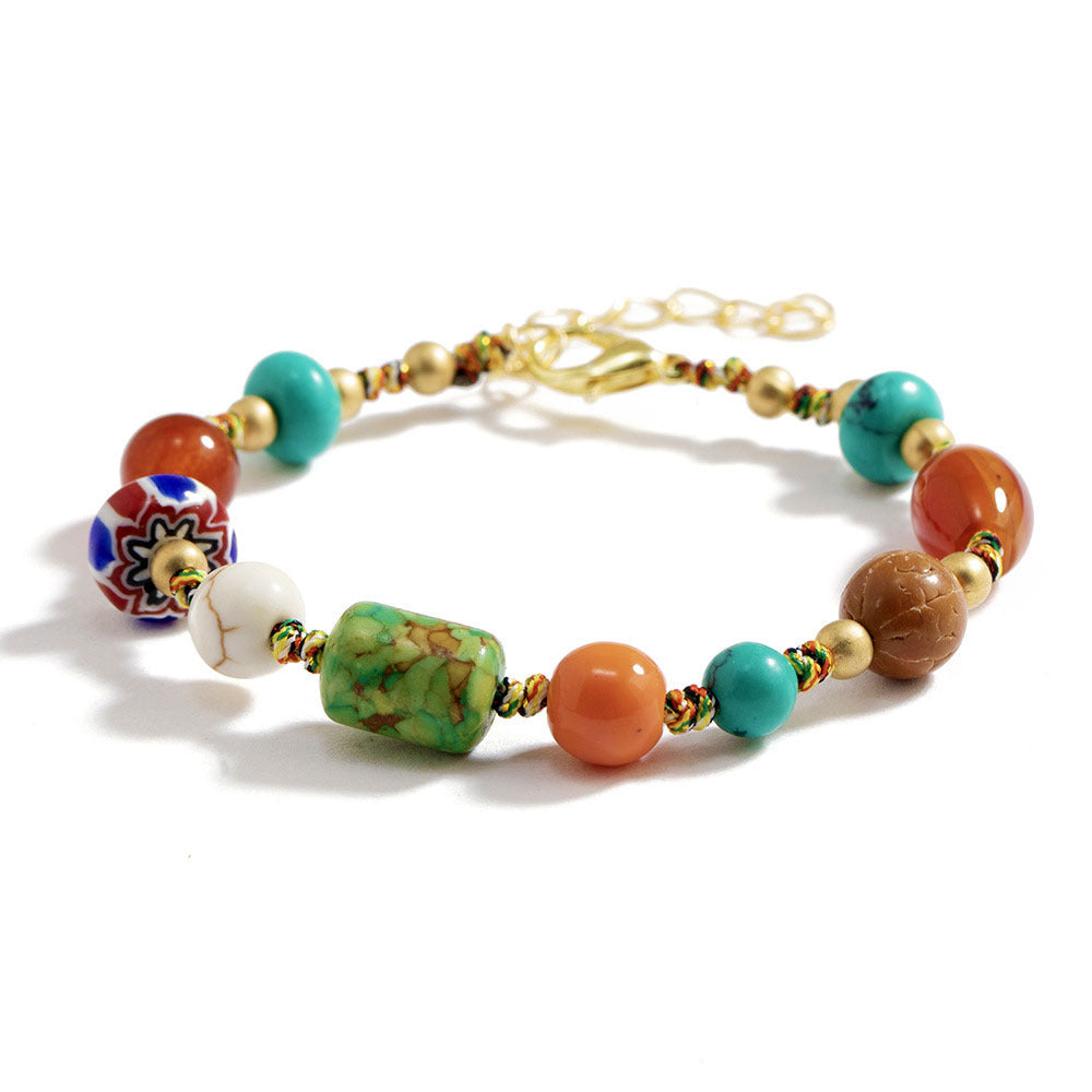 Wholesale Ethnic Retro Tibetan Hand-woven Turquoise Bracelet
