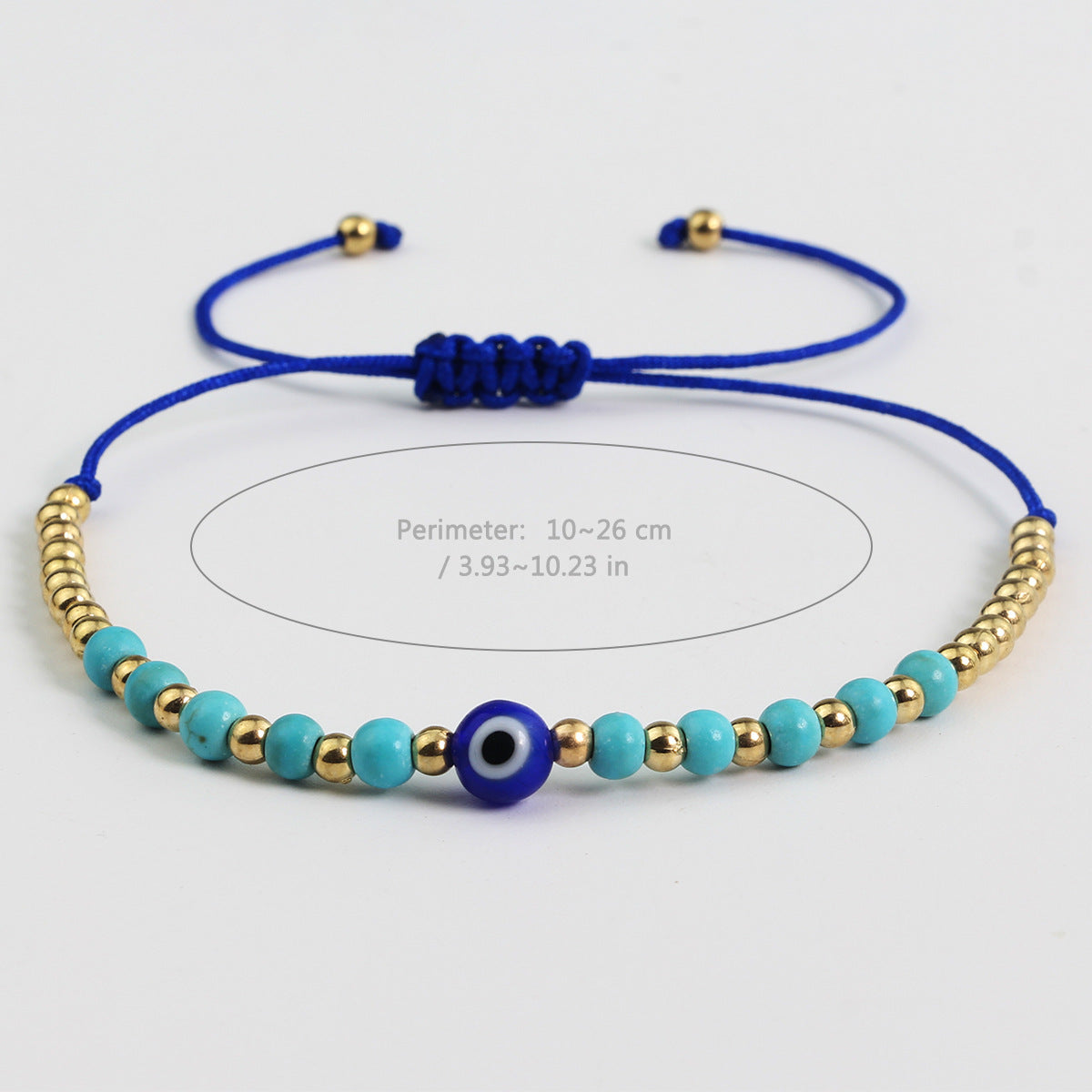Wholesale Evil Eye Woven Rope Turquoise Beaded Bracelet for Women,  Handmade Geometric Style,  Chic Jewelry Accessory Gift
