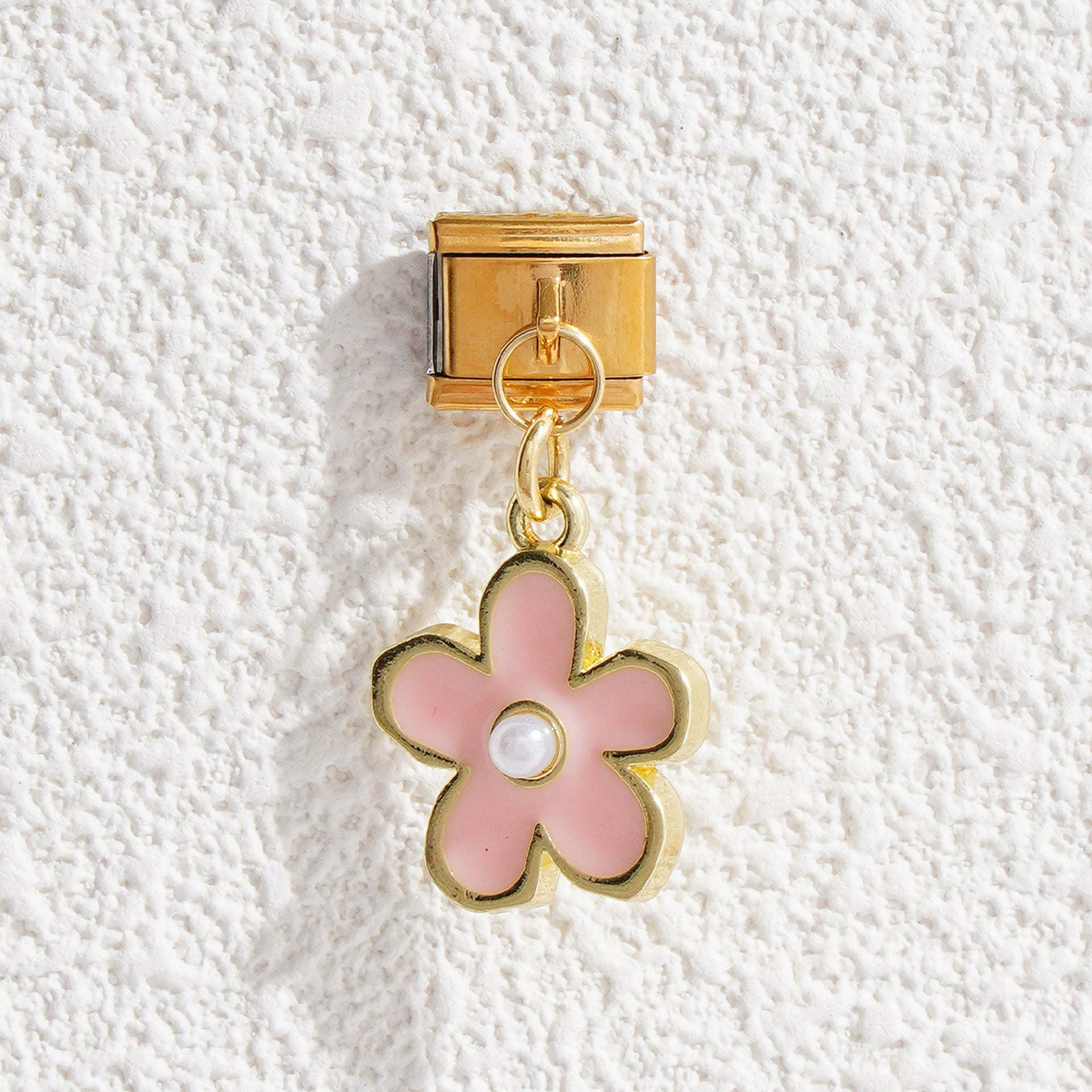 Wholesale Italian Charm Bracelet 9mm DIY Splicing Flower Pendant Stainless Steel Composable Bracelet