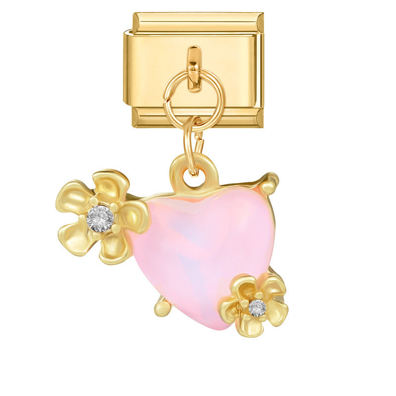 Wholesale Italian Charm Bracelet 9mm DIY Splicing Removable Stainless Steel Gold Base Pendant Composable Bracelet