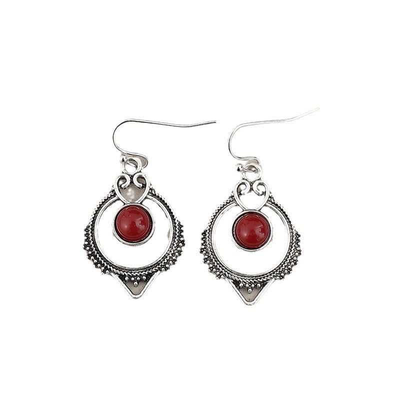 Wholesale Vintage Ruby Alloy Earrings ACC-ES-SaiPu005