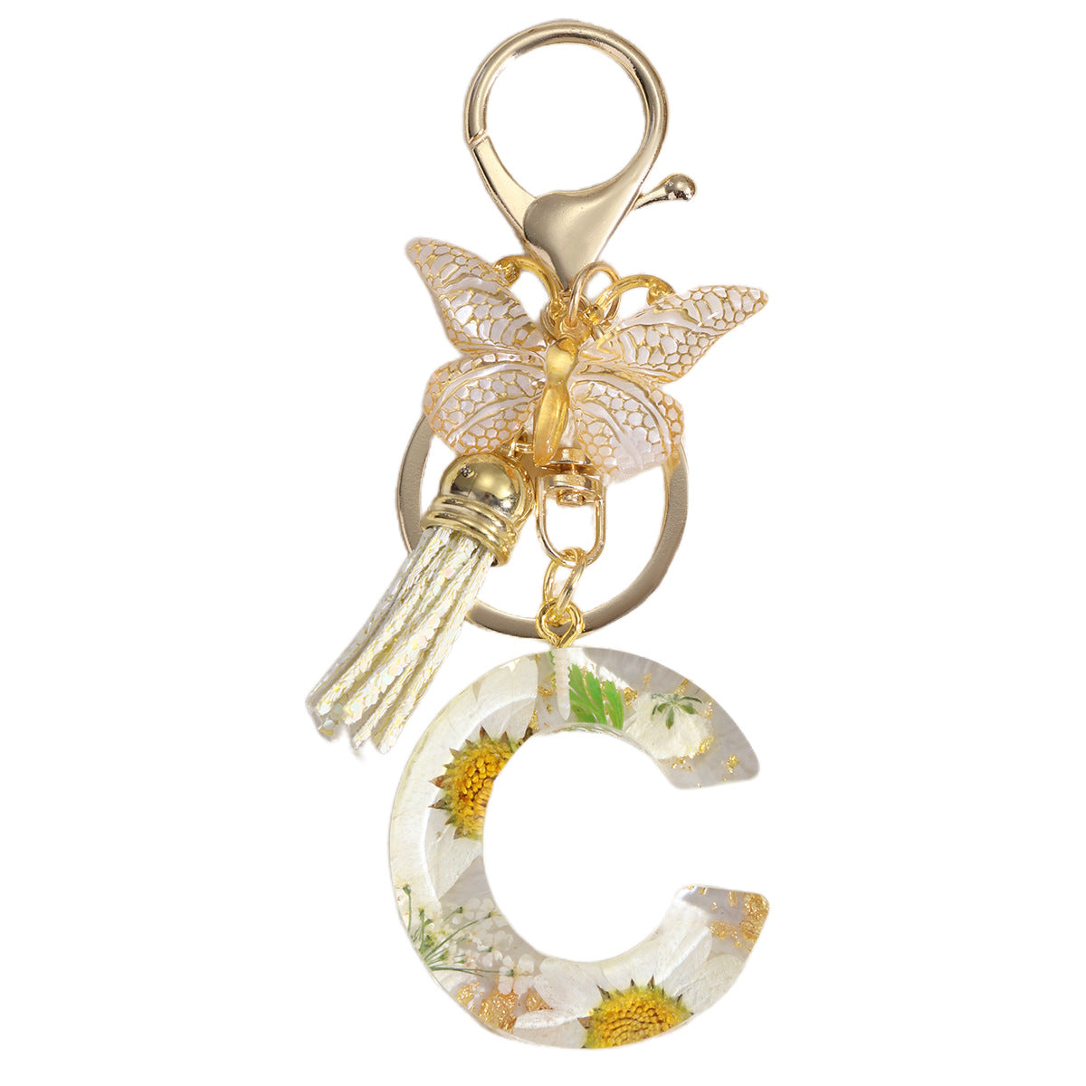 Wholesale Flowers English 26 Letters Keychain