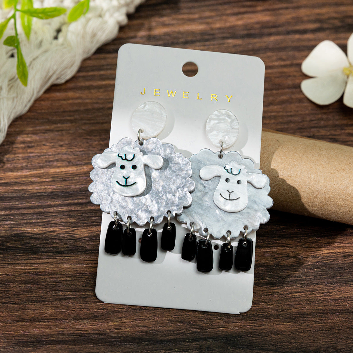 Wholesale Sheep Acrylic Cute Lamb Earrings