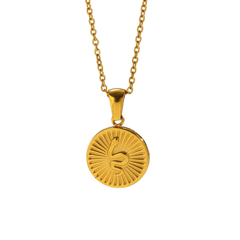 Wholesale Stainless Steel Pendant 18K Furnace Real Gold Necklace