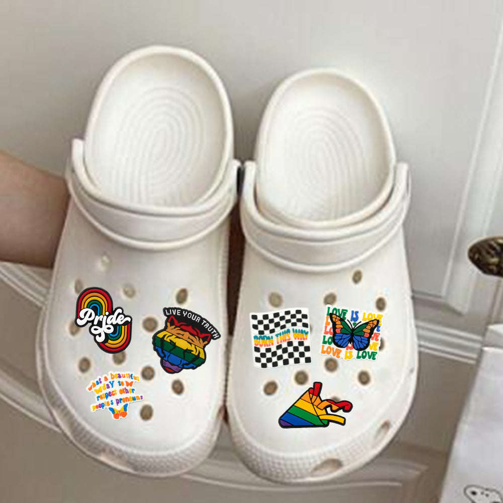 Wholesale 100pcs Random Rainbow Shoes Accessories Shoes Charms