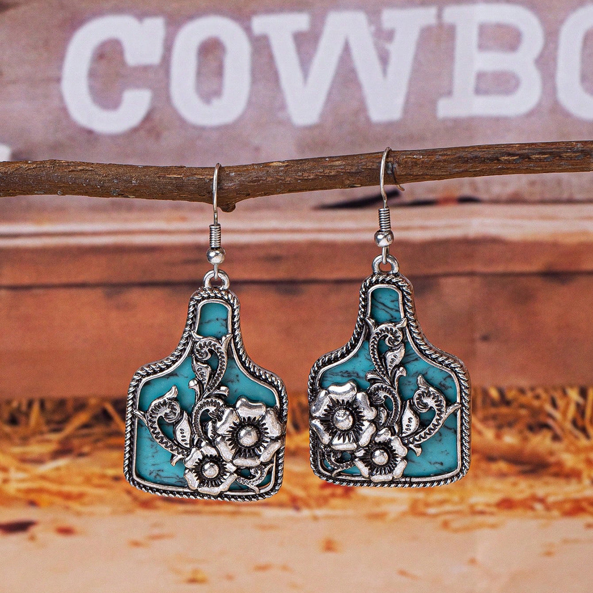 Wholesale  Western Style Retro Flower Horse Highland Cow Desert  Earrings