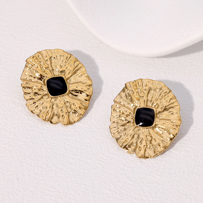 Wholesale retro light luxury stainless steel earrings