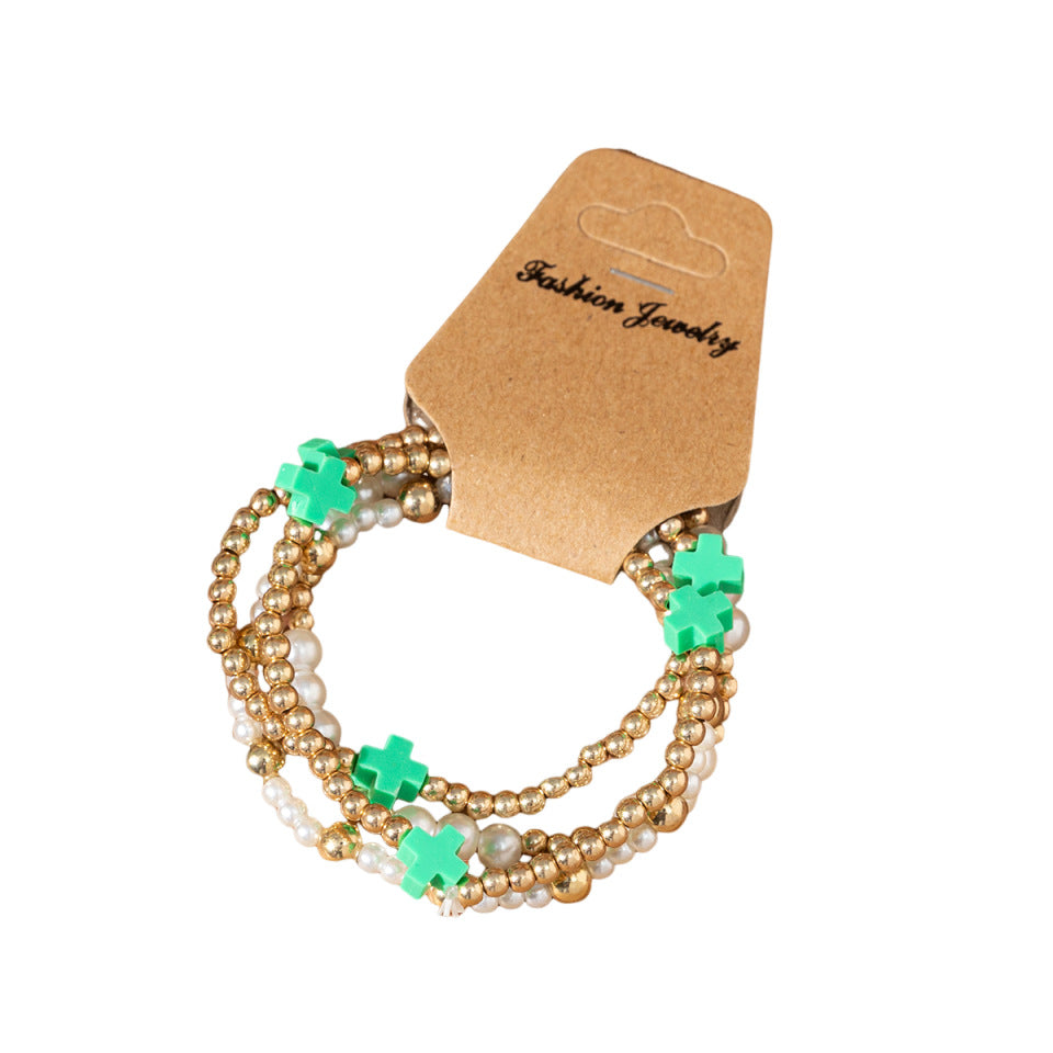 Wholesale Bohemian Cross Rice Bead Bracelet